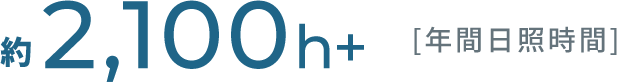 約2,100h+［年間日照時間］