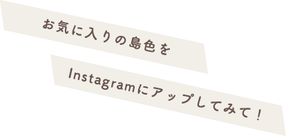 お気に入りの島色をInstagramにアップしてみて！